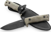 T5BCVG - Couteau Fixe Tactique LIONSTEEL T5 Micarta Vert Blackwash