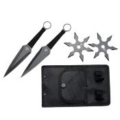 THROWSET4 - Set de 2 Couteaux  Lancer et 2 Shuriken Black 
