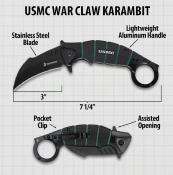 UC3727 - USMC War Claw Karambit UNITED CUTLERY