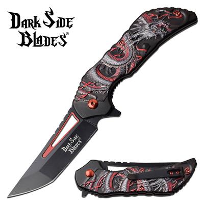 DSA078RD - Couteau DARK SIDE BLADES Dragon Linerlock A/O Red
