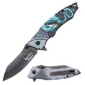 DSA094GN - Couteau DARK SIDE BLADES Green Dragon Spring Assisted Knife 