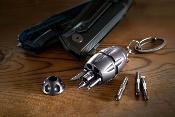 EG.GY - Outil Porte-Clés LIONSTEEL Eggie Keychain Titanium Gris