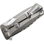 SR11G - Couteau LION STEEL SR11 Titanium gris avec Clip et Etui Cuir