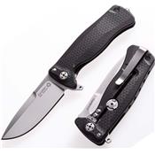 SR22ABS - Couteau LION STEEL SR22 Aluminium Noir avec Clip