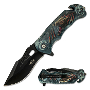 MUA116O - Couteau MASTER USA Linerlock A/O Griffe de Dragon