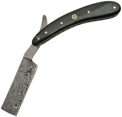 1117 - Rasoir DAMASCUS Corne et Insert Fleur