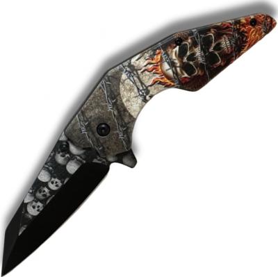 CPL011 - Couteau Pliant Burning Skull A/O 
