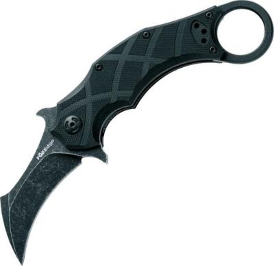 FE.016 - Couteau FOX EDGE  The Claw G10 Noir Blackwash