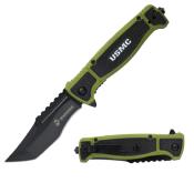 MA3005GN - Couteau USMC Ouverture Assiste Vert