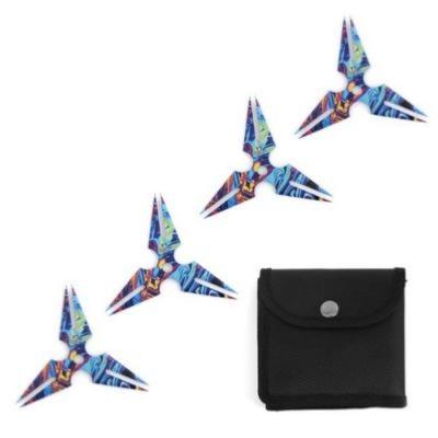 SETSTAR4 - Ensemble de 4 Etoiles à lancer Multicolore avec Etui  