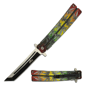 MUA123A - Couteau Master USA Linerlock A/O Rainbow Leaf