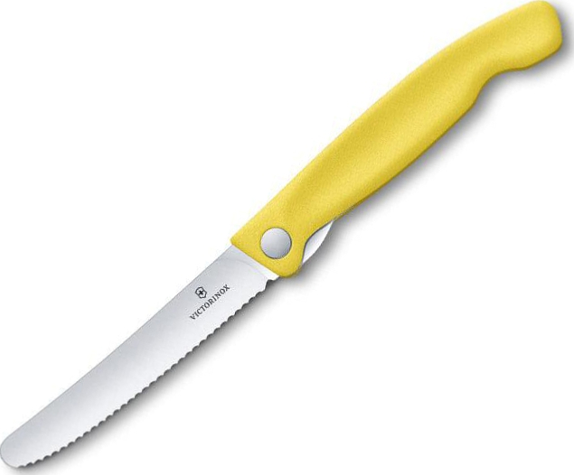 Couteau Office pliant Victorinox jaune à dents 13cm 6.7836.F8B Cout