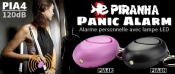 PIA4N - Panic Alarm Noir 120dB PIRANHA avec lampe LED
