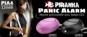 PIA4R - Panic Alarm Rose 120dB PIRANHA avec lampe LED
