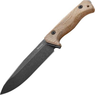 T6B.3V.CVN - Couteau LION STEEL T6 Micarta Naturel Blackwash