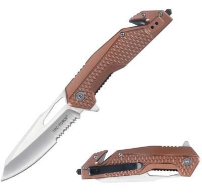 TF2015BN - Couteau Rescue TAC FORCE Ouverture Assistée Brown