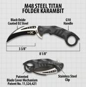 UC3602 - Couteau UNITED CUTLERY M48 Steel Titan Folder Karambit