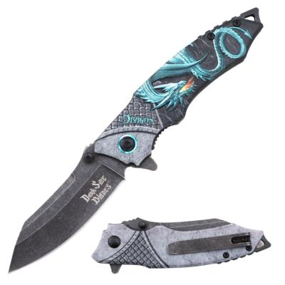 DSA094GN - Couteau DARK SIDE BLADES Green Dragon Spring Assisted Knife 
