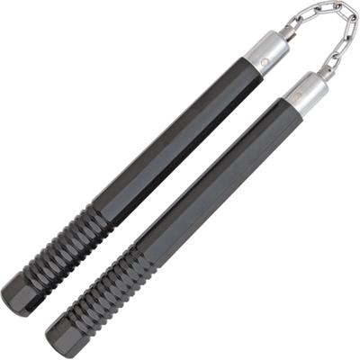 615 - Nunchaku Manche bois noir à chaine