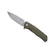 TREGGR - Couteau LION STEEL T.R.E. Titanium gris / G10 vert avec Clip