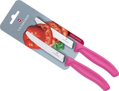 6.7836.L115B - Carte 2 Couteaux Tomate VICTORINOX Swissclassic 11cm Rose 