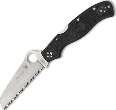 C14FSBKBL3 - Couteau SPYDERCO Rescue 3 Lightweight Thin Blue Line Noir