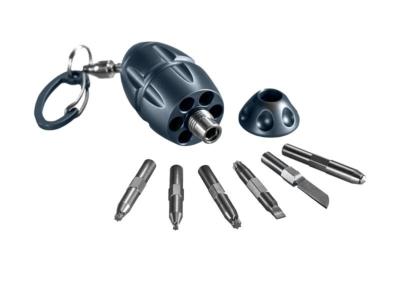 EG.BL - Outil Porte-Clés LIONSTEEL Eggie Keychain Titanium Bleu