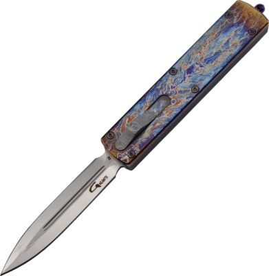 G12-1674 - Couteau Automatique Golgoth G12 OTF Custom Titane numéro 1674