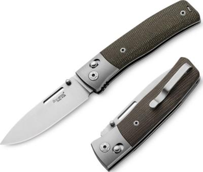 NN2.CVG - Couteau LION STEEL Nini Micarta Vert Mitre Titanium 