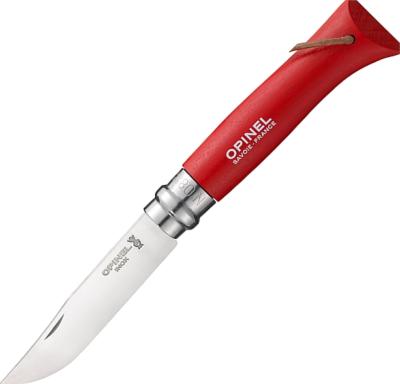 OP001705 - Couteau OPINEL Baroudeur "Origines" N° 8 VRI 11 cm Rouge à Lacet