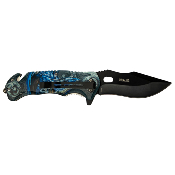 MUA116N - Couteau MASTER USA Linerlock A/O Dragon Bleu