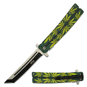 MUA123B - Couteau Master USA Linerlock A/O Green Leaf