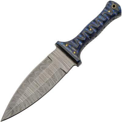 DM1371BL - Couteau Fixe DAMASCUS Bleu