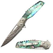 ER2010DM - Couteau de Poche ELK RIDGE Abalone Damas