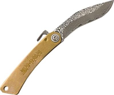 JKR0897 - Couteau Higonokami Laiton Damas Kukri