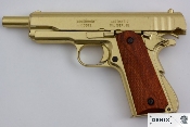 P5312 - Pistolet DENIX Colt Auto 45 Doré M1911A1 USA