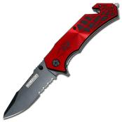 TF553RB - Couteau TAC-FORCE A/O Spider Rouge Noir